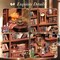 CUTEBEE Book Nook Kit Corner Coffee Shop DIY Miniature House Shelf Insert Decor Diorama Kit